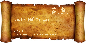 Papik Márton névjegykártya